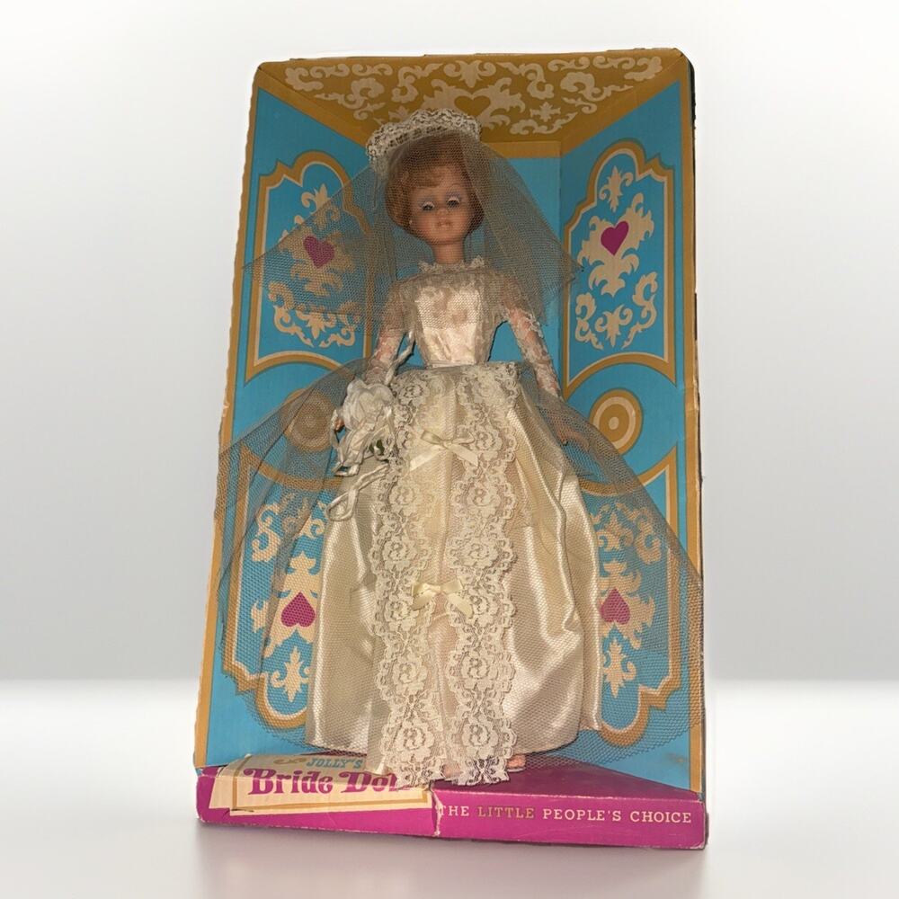 Vintage 1961 Jolly’s Bride Doll #720 BR 20” Original Box Never Removed Wedding